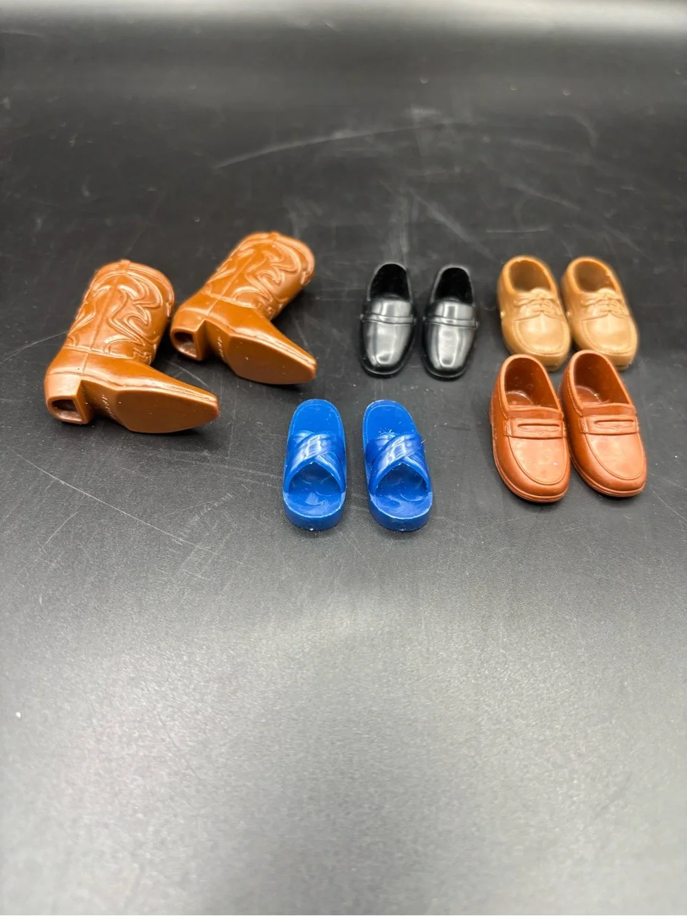 Vintage Ken Doll Shoes Barbie Cowboy Boots Sandals Brown Black Blue 5 Pair